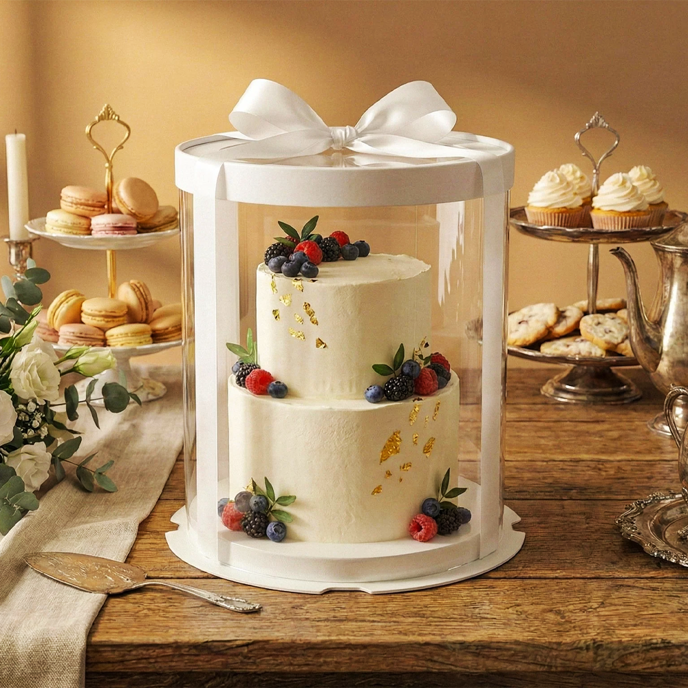 12" Inch Round Transparent Boxes