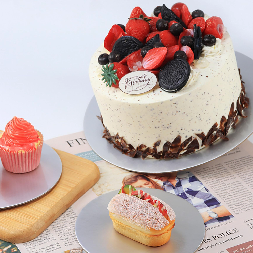 Round Silver Cake Boards