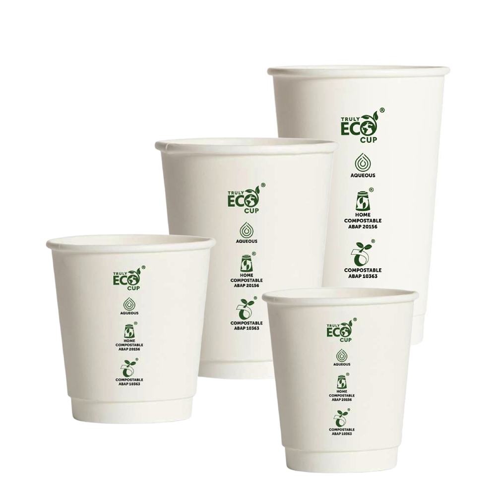 Truly Eco® Aqueous Double Wall White Cups