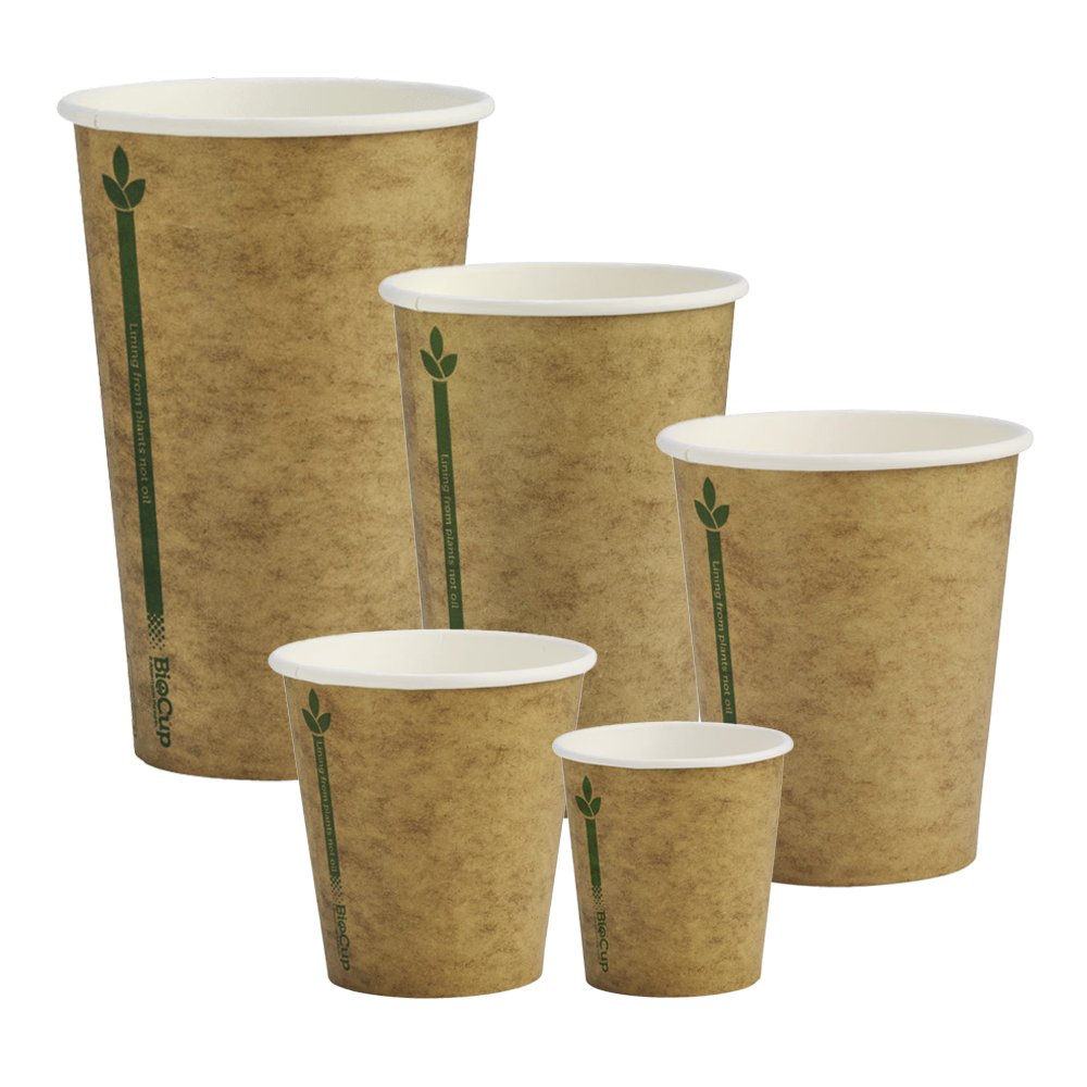 Biocup Kraft Green Line - Single Wall - TEM IMPORTS™