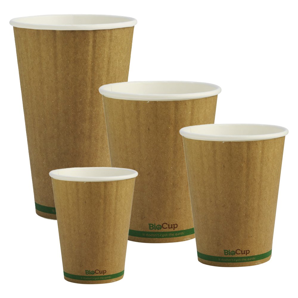 Biocup Kraft Green Stripe - Double Wall - TEM IMPORTS™