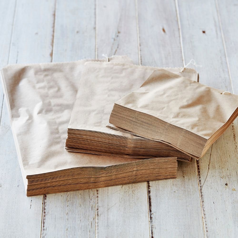 Kraft & White Flat Bags (Single Lining)
