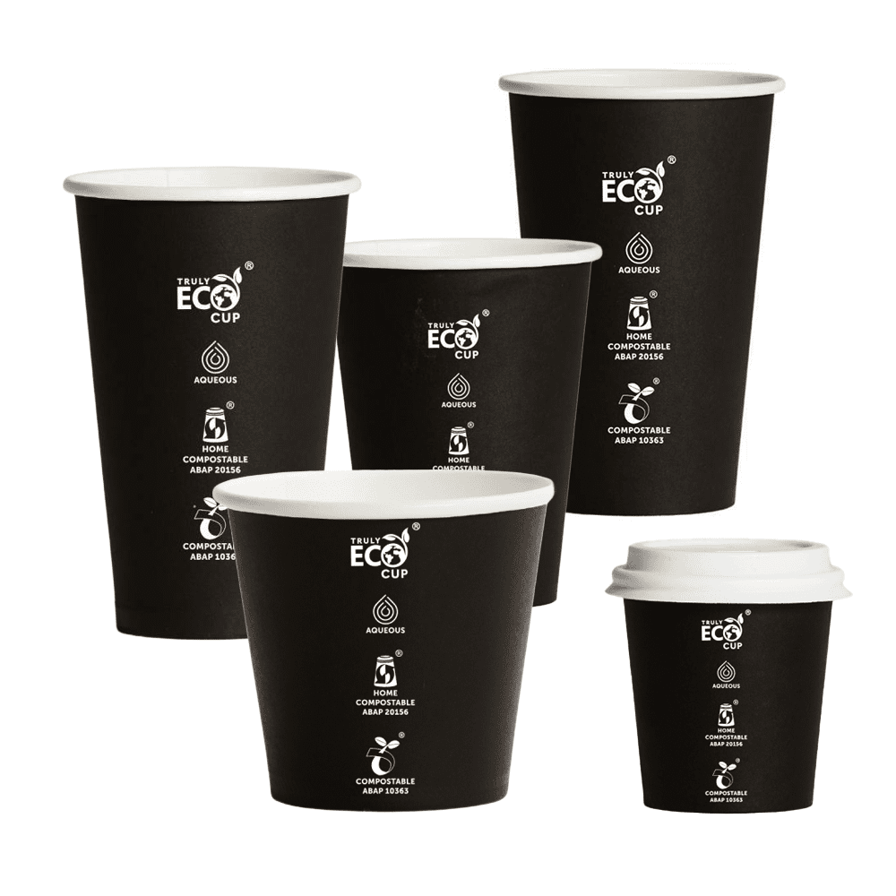 Truly Eco® Aqueous Single Wall Black Cups - TEM IMPORTS™