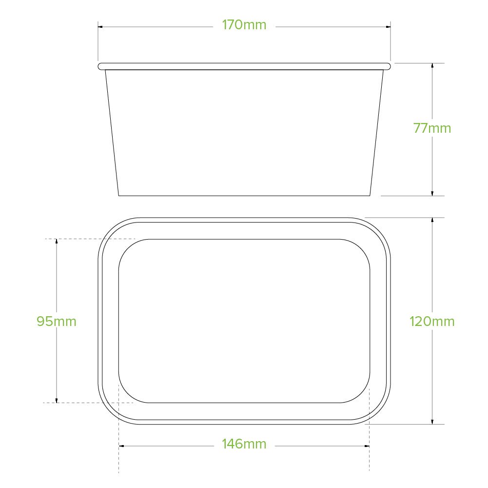 1000mL Kraft BioBoard Takeaway Base - 300pcs/Ctn - TEM IMPORTS™