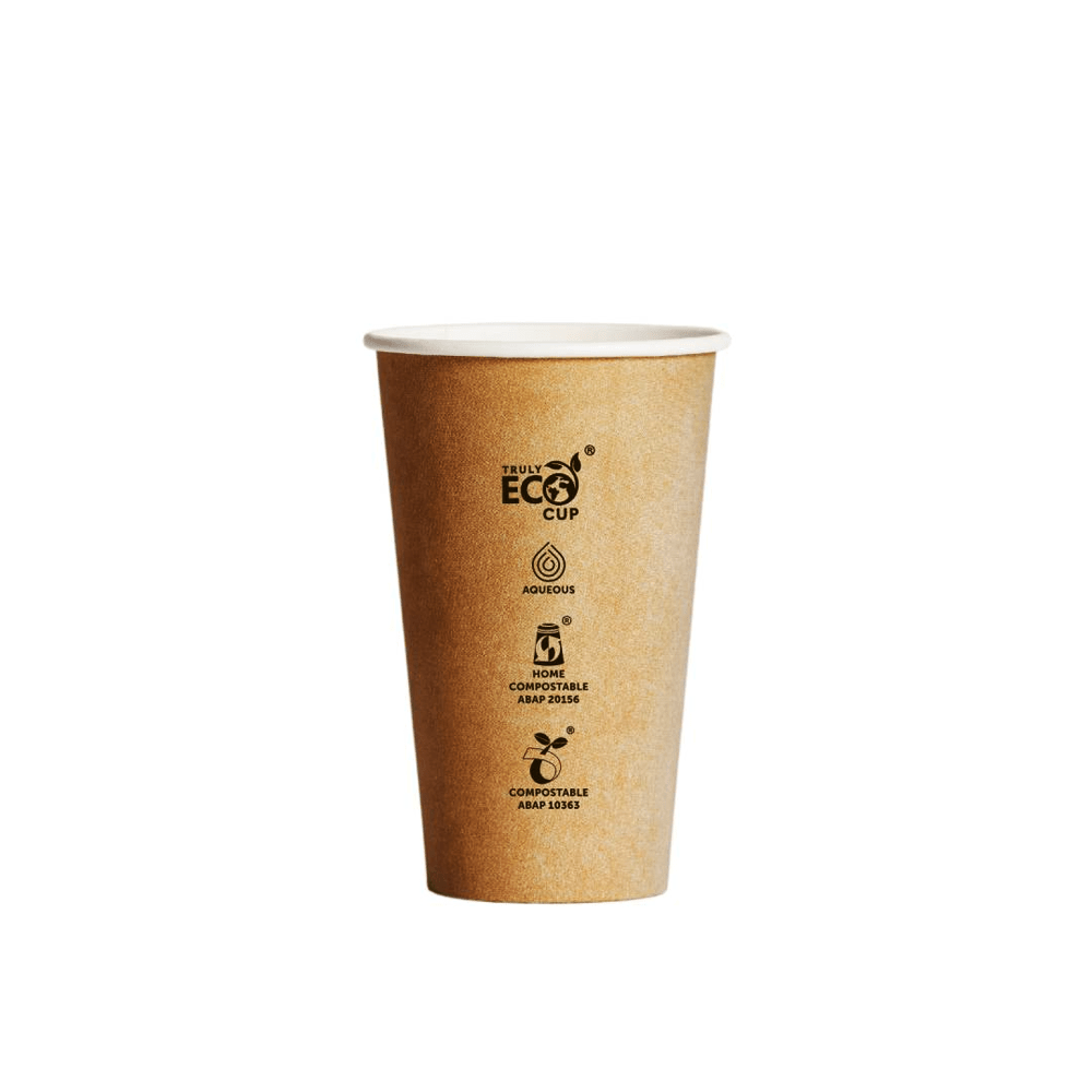 10oz Truly Eco® Aqueous Single Wall Paper Cup Kraft Printed - 1000/CTN - TEM IMPORTS™