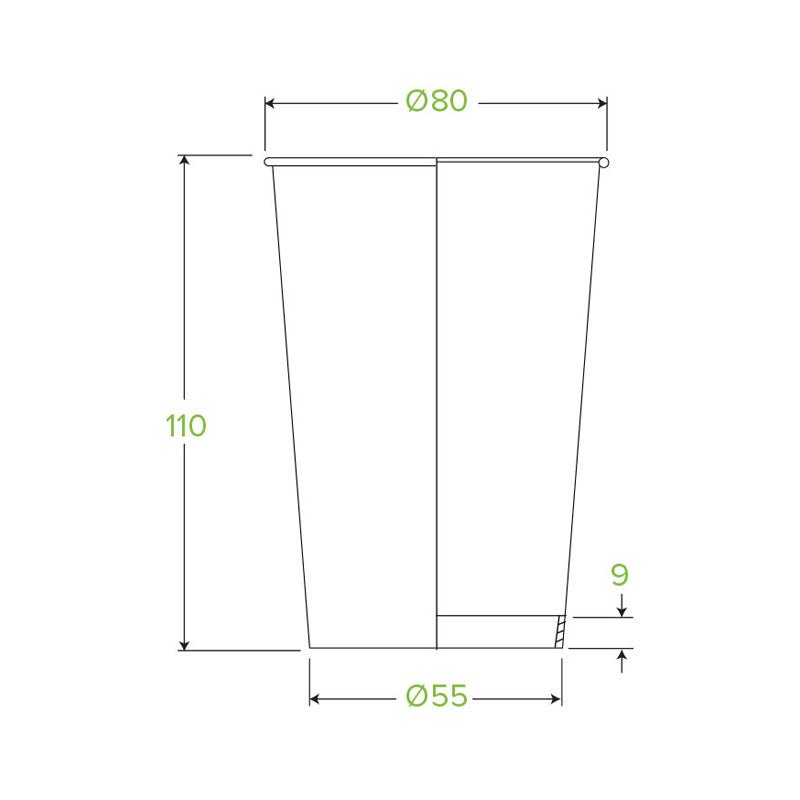10oz/320mL (80mm) White Single Wall BioCup - 1000pcs/ctn - TEM IMPORTS™