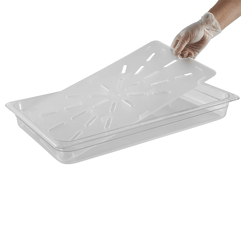 1/1 Size GN Food Pan Drain Plate - Clear - TEM IMPORTS™