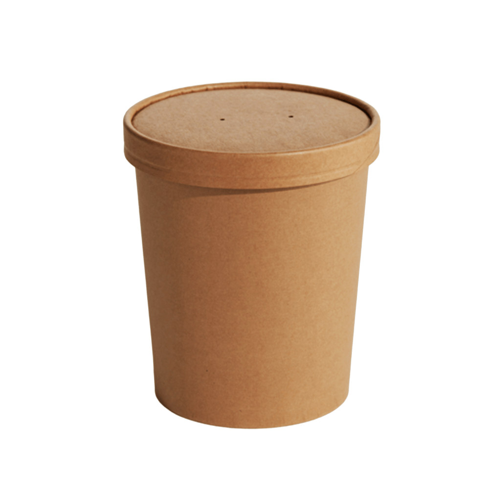 118mm Kraft Paper Lid For 26/32oz Soup Cup - 500/CTN - TEM IMPORTS™