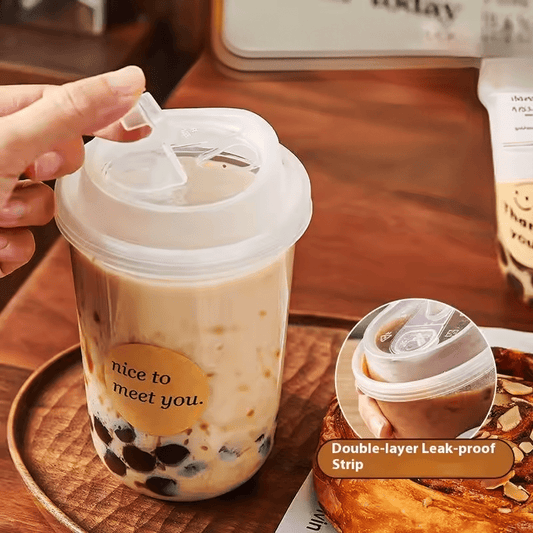 12 - 24oz (D/90mm) Bubble Tea Cup Sipper Lid With Closure - TEM IMPORTS™
