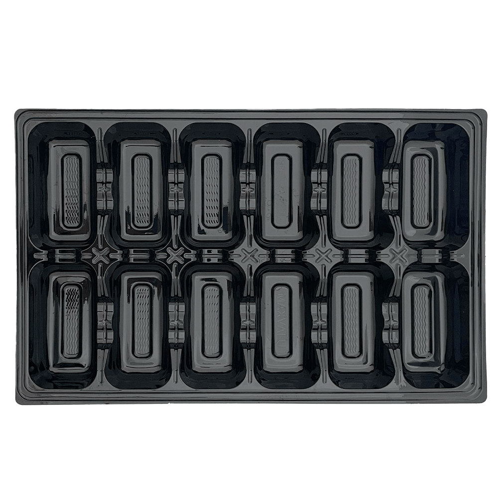 12 Cavity RPET Oyster Tray Black - 400/CTN - TEM IMPORTS™