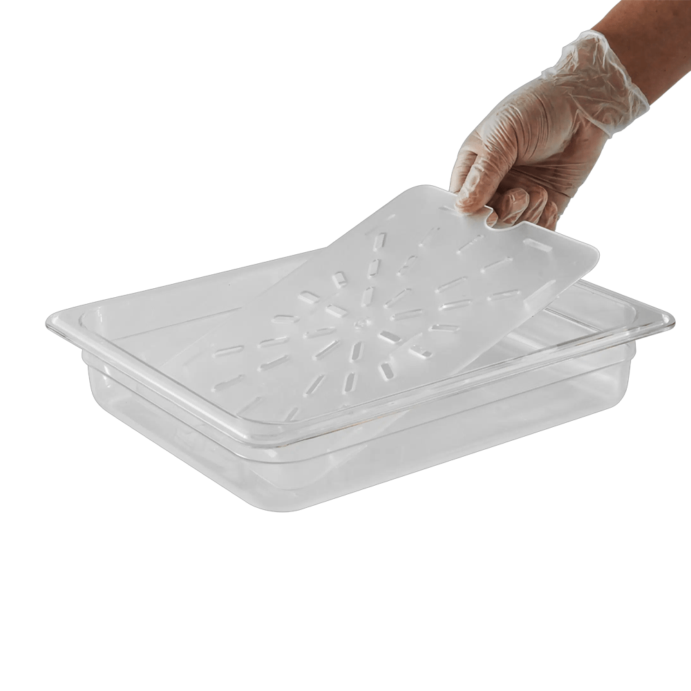 1/2 Size GN Food Pan Drain Plate - Clear - TEM IMPORTS™