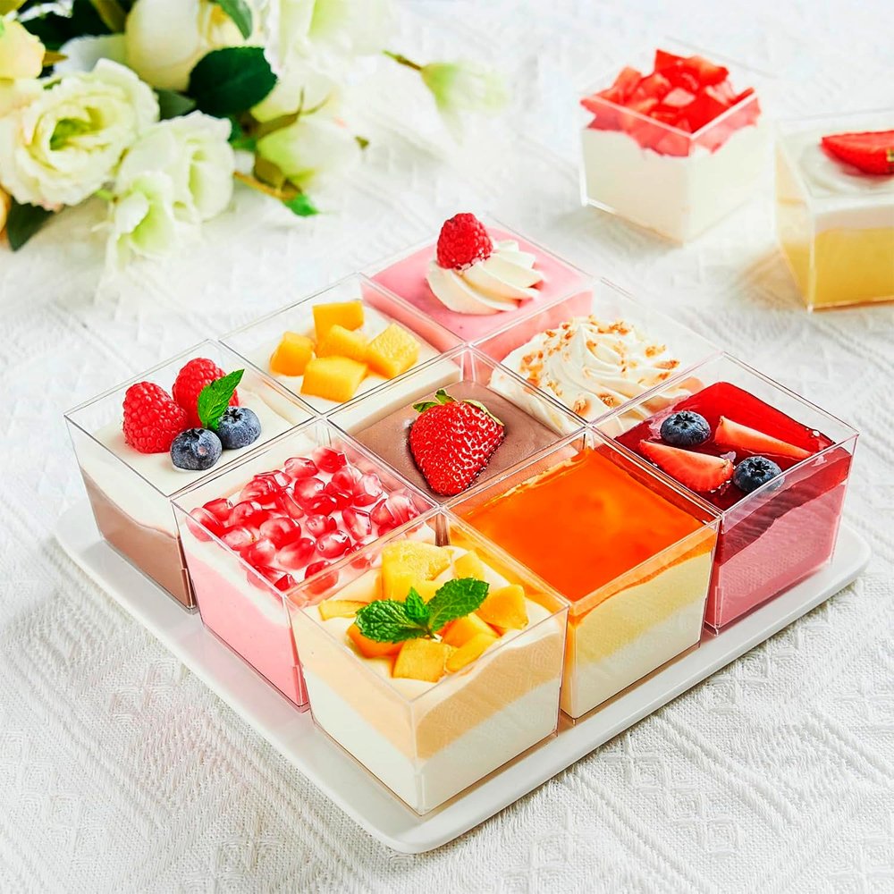 120mL Clear Mini Square Dessert Cup Base - TEM IMPORTS™