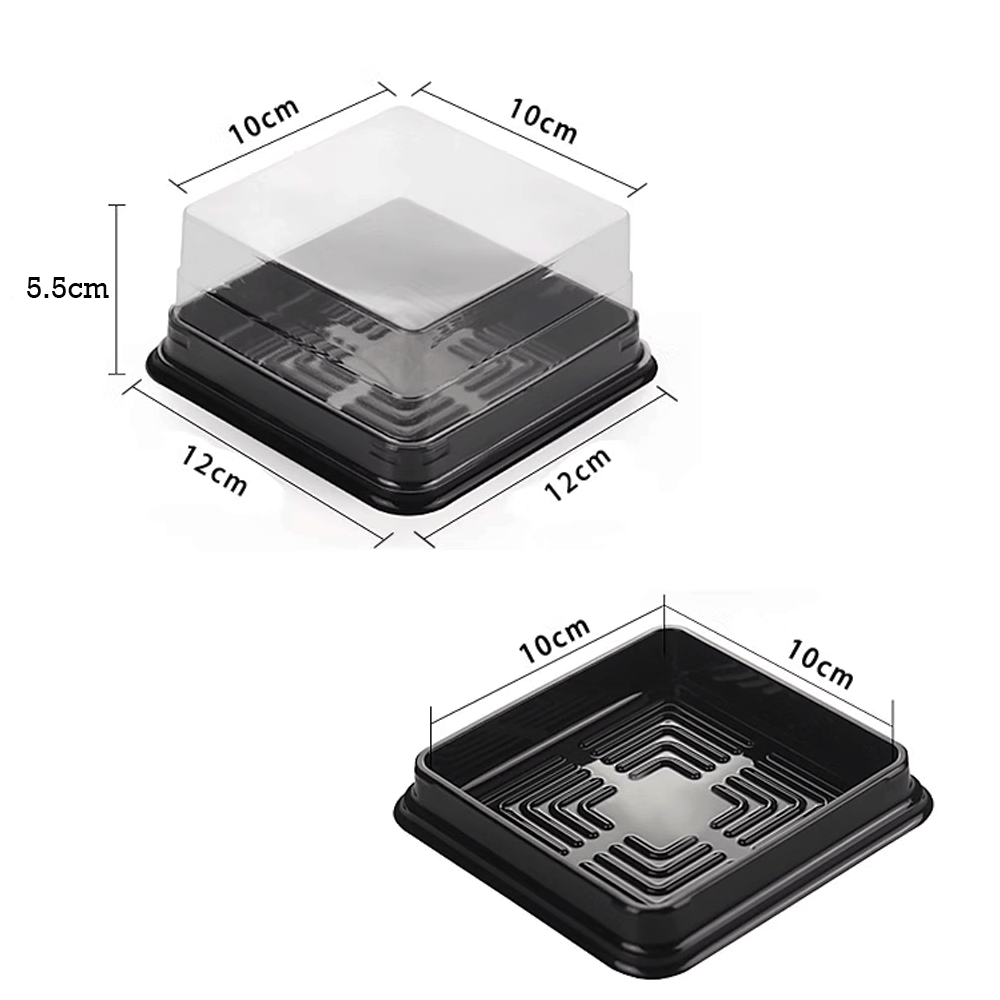 120x120mm Individual Black Square Container With Lid - TEM IMPORTS™