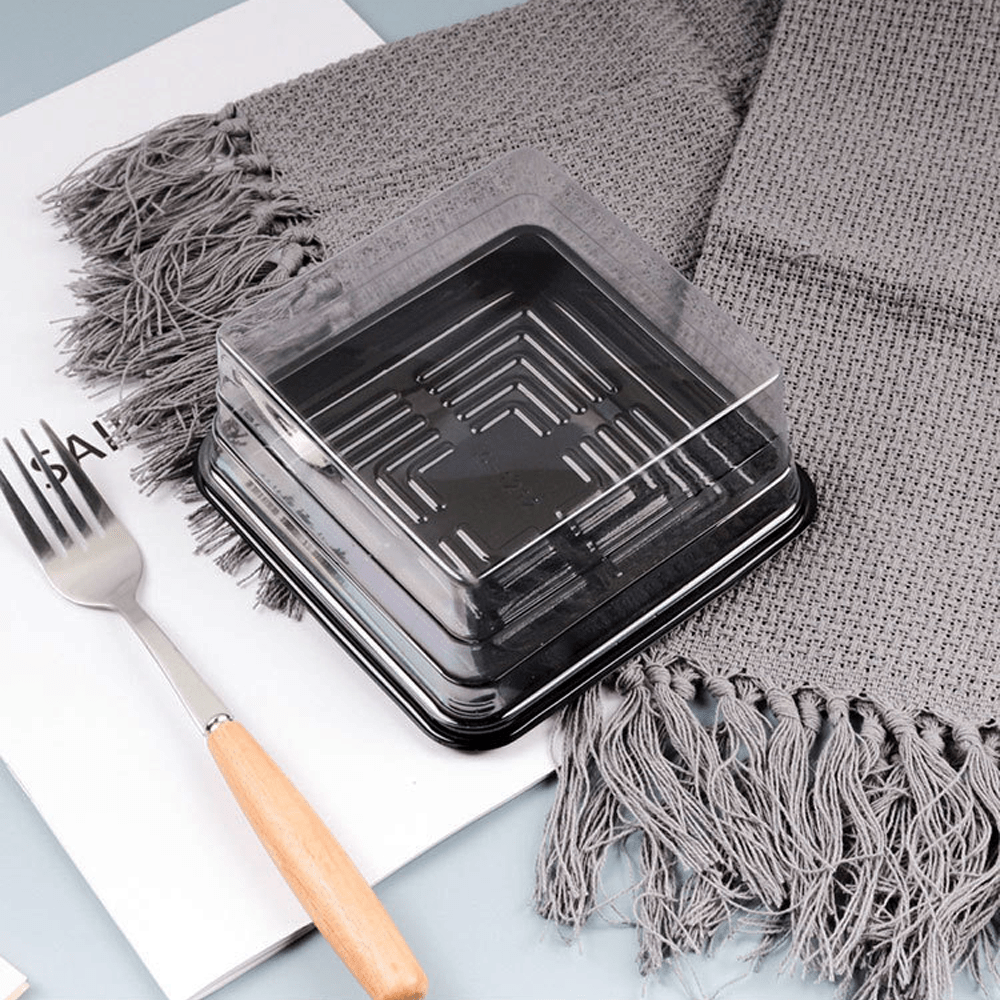 120x120mm Individual Black Square Container With Lid - TEM IMPORTS™