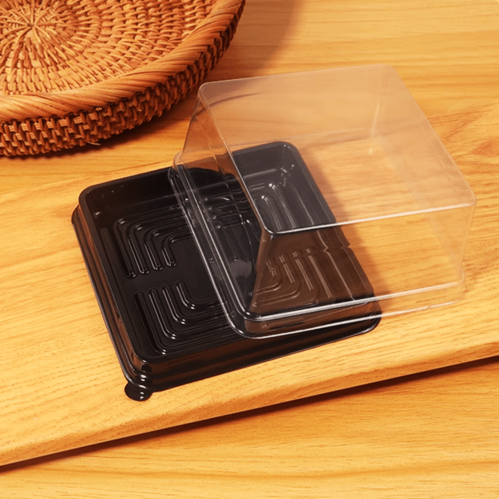 120x120mm Individual Black Square Container With Lid - TEM IMPORTS™