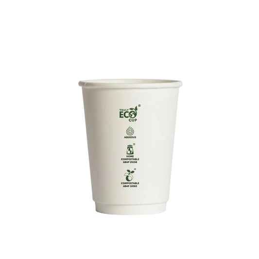 12oz Truly Eco® Aqueous Double Wall Paper Cup White - 500/CTN - TEM IMPORTS™