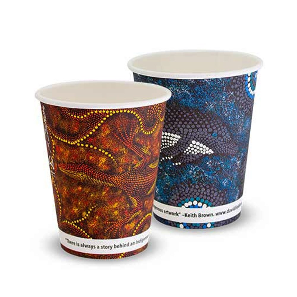 12oz/355mL PLA Coated SW Paper Cup Indigenous - TEM IMPORTS™
