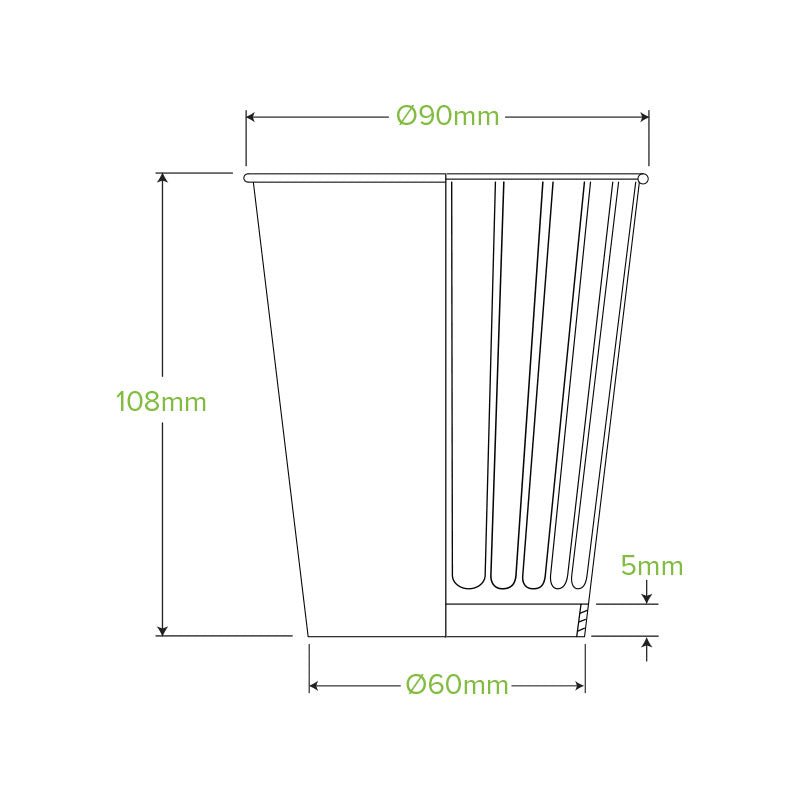 12oz/390mL (90mm) White Double Wall BioCup - 1000pcs/ctn - TEM IMPORTS™