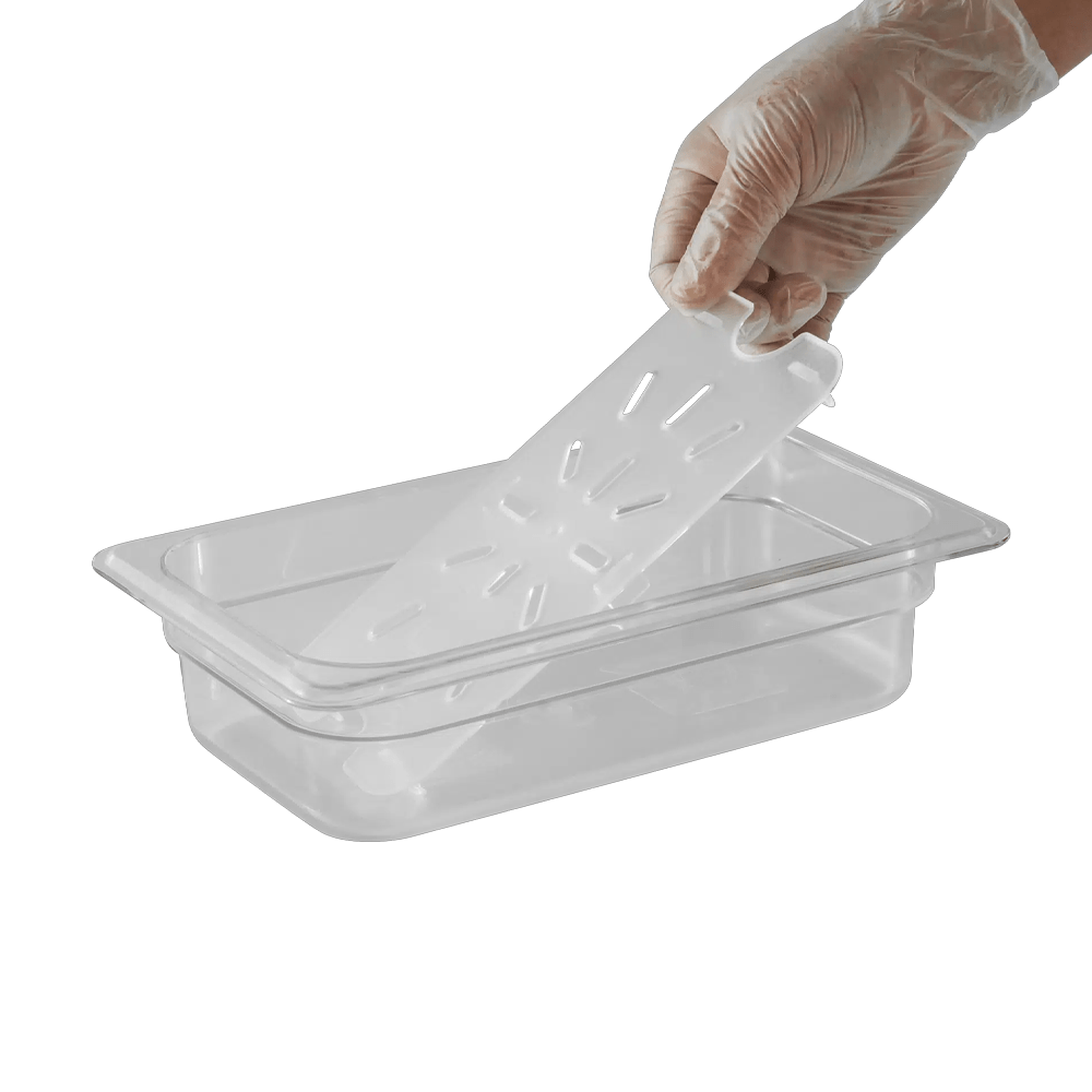 1/4 Size GN Food Pan Drain Plate - Clear - TEM IMPORTS™