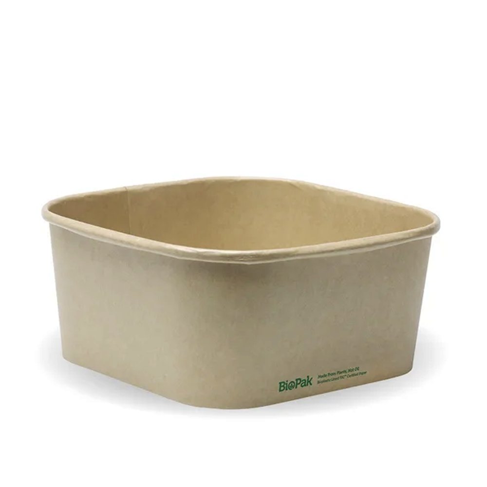 1400mL Kraft BioBoard Square Takeaway Base - 300pcs/Ctn - TEM IMPORTS™