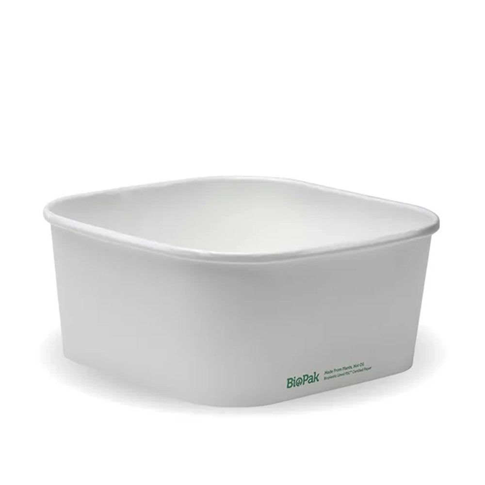1400mL White BioBoard Square Takeaway Base - 300pcs/Ctn - TEM IMPORTS™