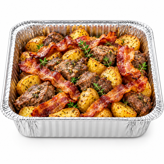 1500mL Large Square Aluminium Foil Takeaway Tray (Carton of 200) - TEM IMPORTS™