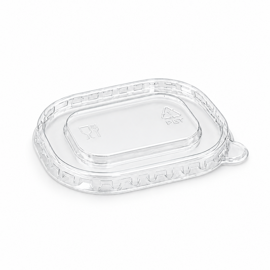 150mL - 250mL Clear PET Lid For MIni Rectangular Container - 500/CTN - TEM IMPORTS™