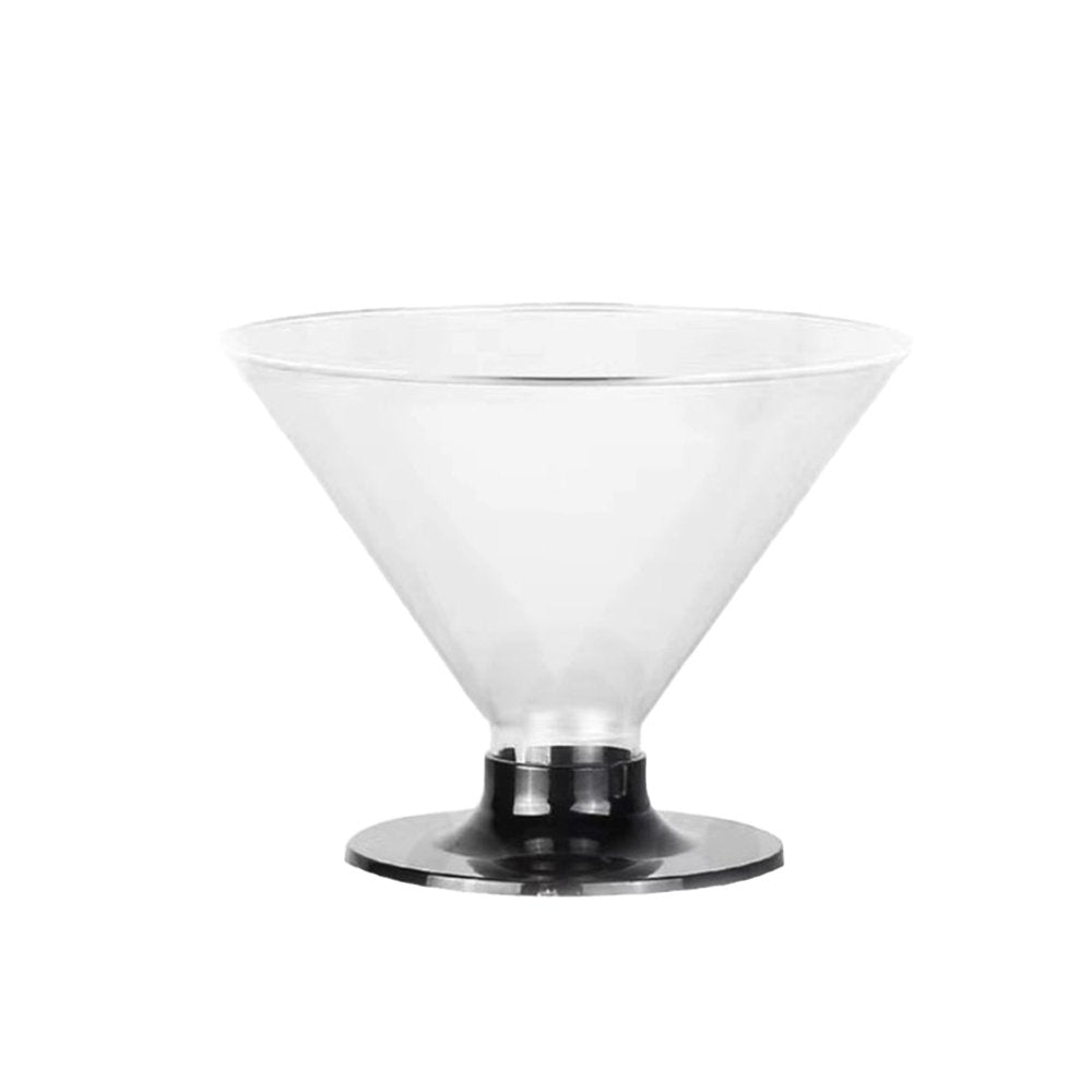 150mL Clear Mini Pedestal Short Martini Dessert Cup - Black Stand - TEM IMPORTS™