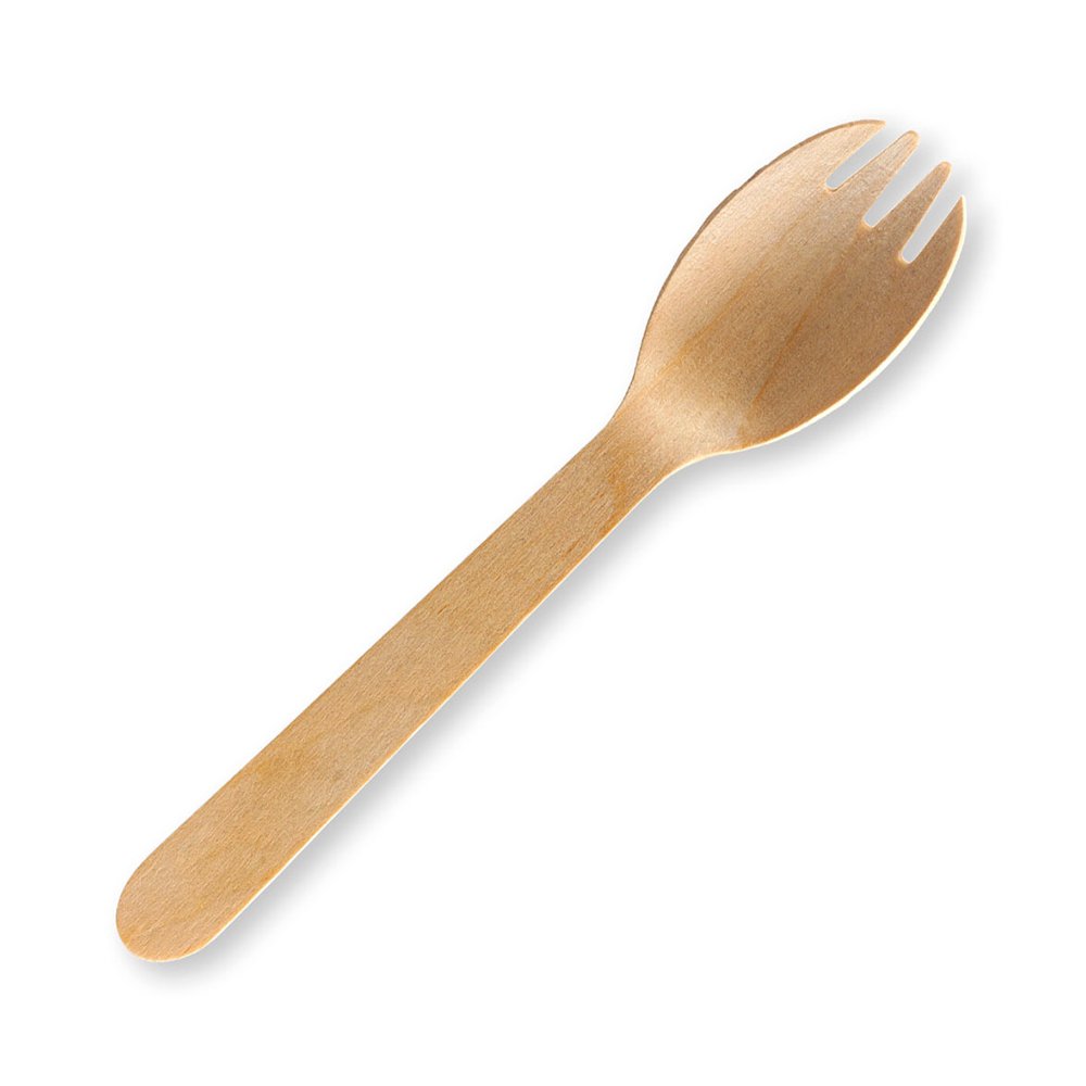 15.7cm Wooden Cutlery Spork - TEM IMPORTS™