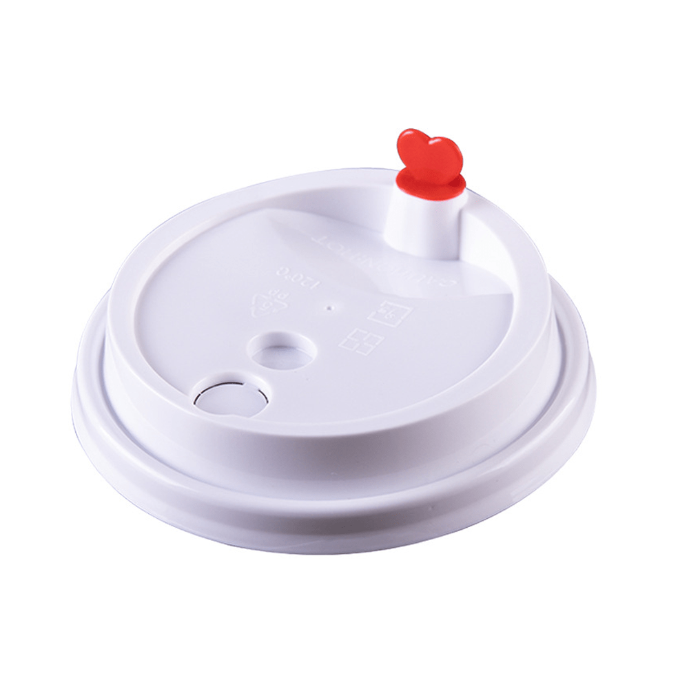 16 - 24oz - (D/95mm) Bubble Tea Cup Lid With Red Heart Plug - TEM IMPORTS™