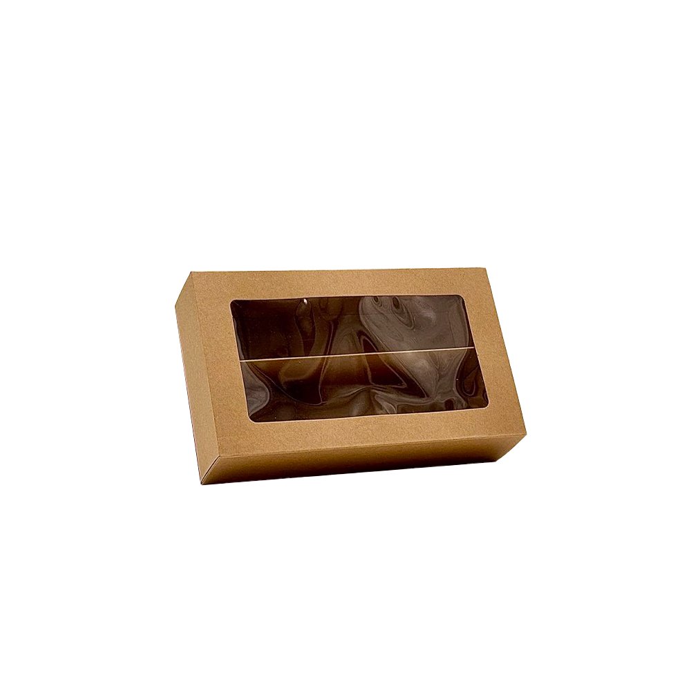 16 Macarons Kraft Paper Box With Window - TEM IMPORTS™