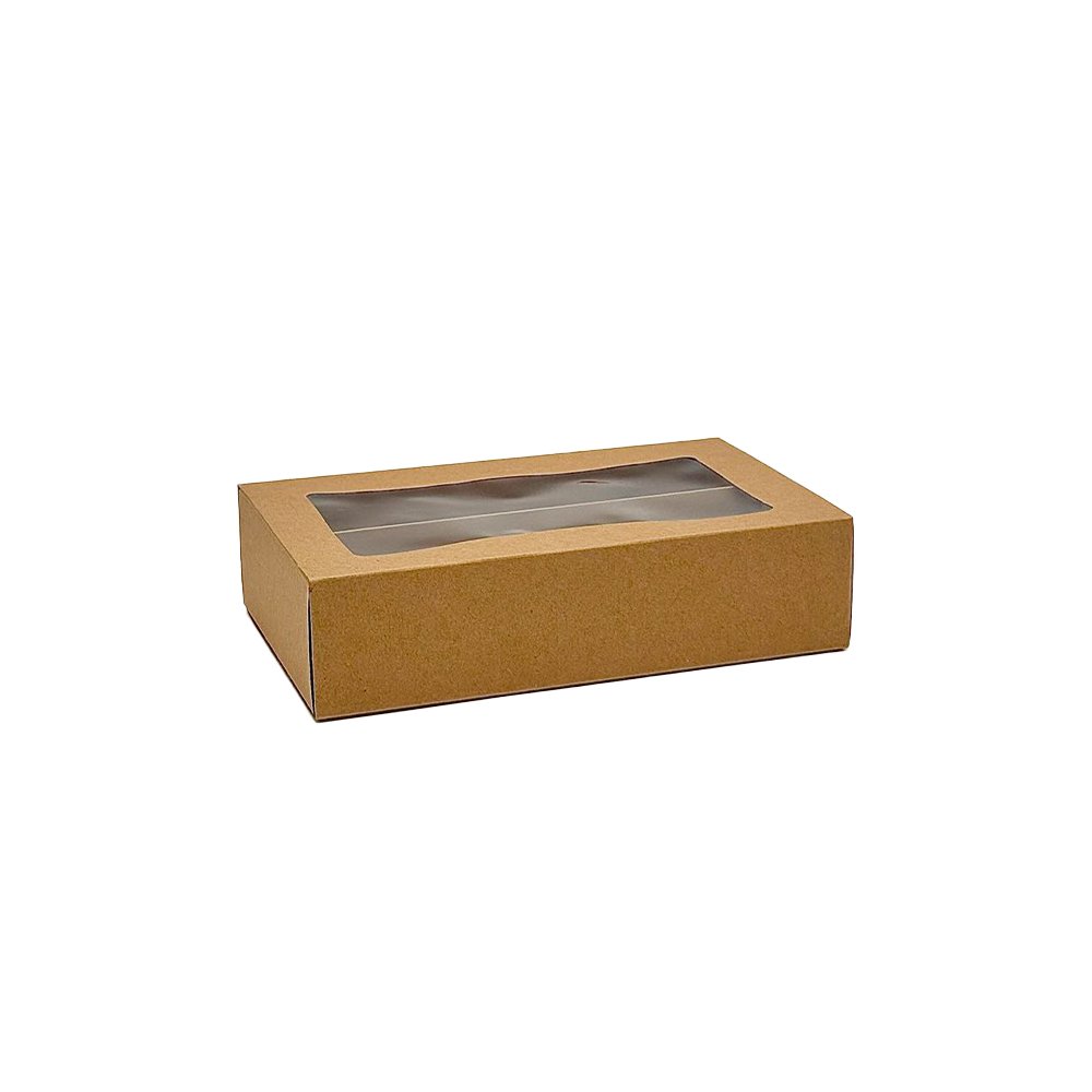 16 Macarons Kraft Paper Box With Window - TEM IMPORTS™