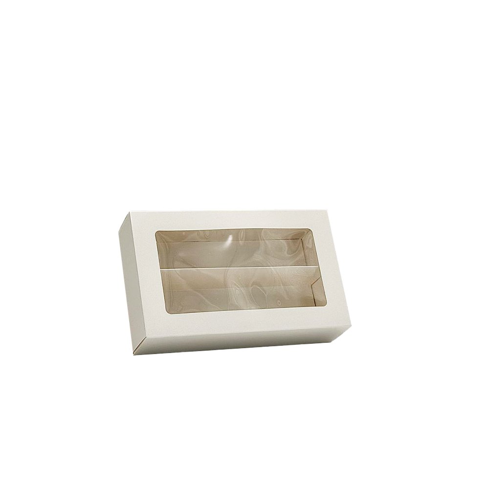 16 Macarons White Paper Box With Window - TEM IMPORTS™