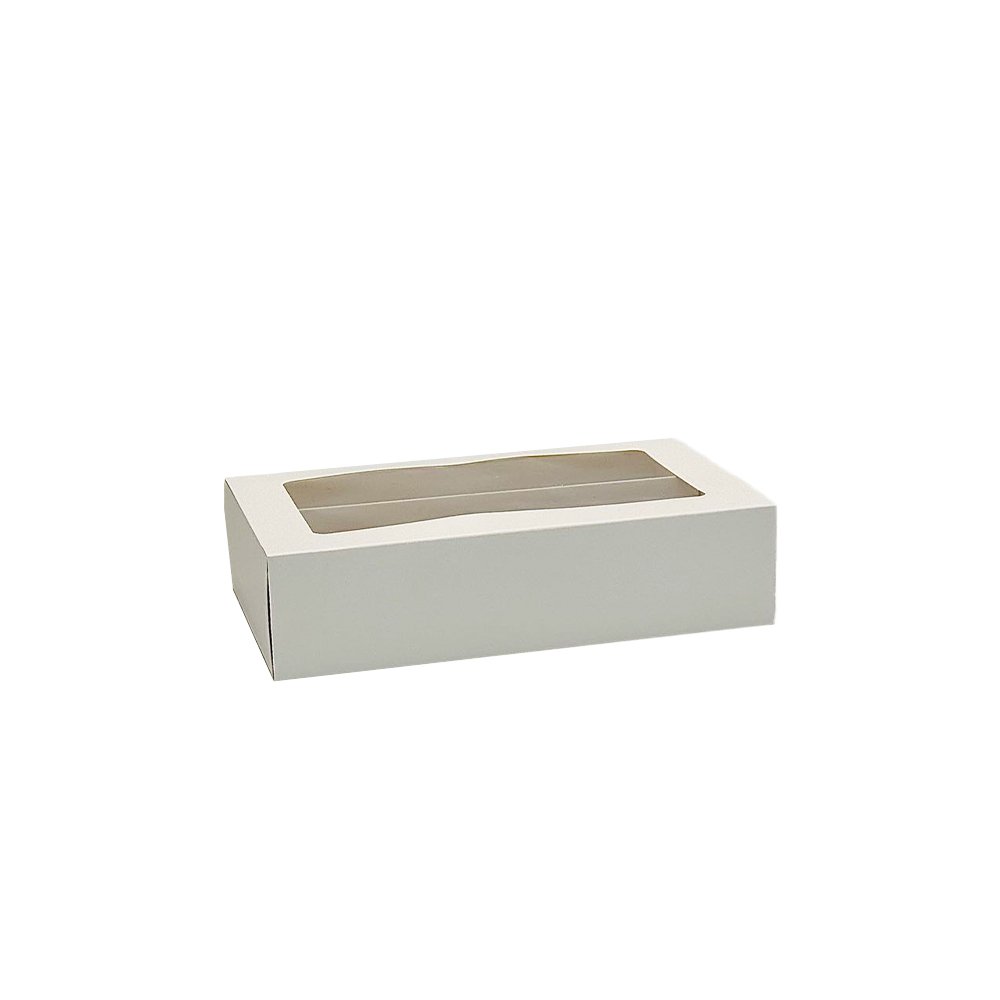 16 Macarons White Paper Box With Window - TEM IMPORTS™