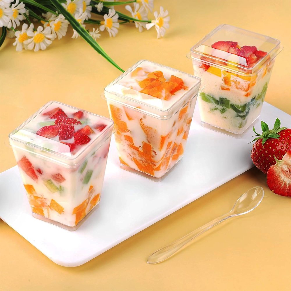 160mL Clear Mini Square Dessert Cup Base - TEM IMPORTS™