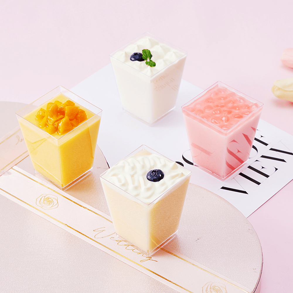 160mL Clear Mini Square Dessert Cup Base - TEM IMPORTS™