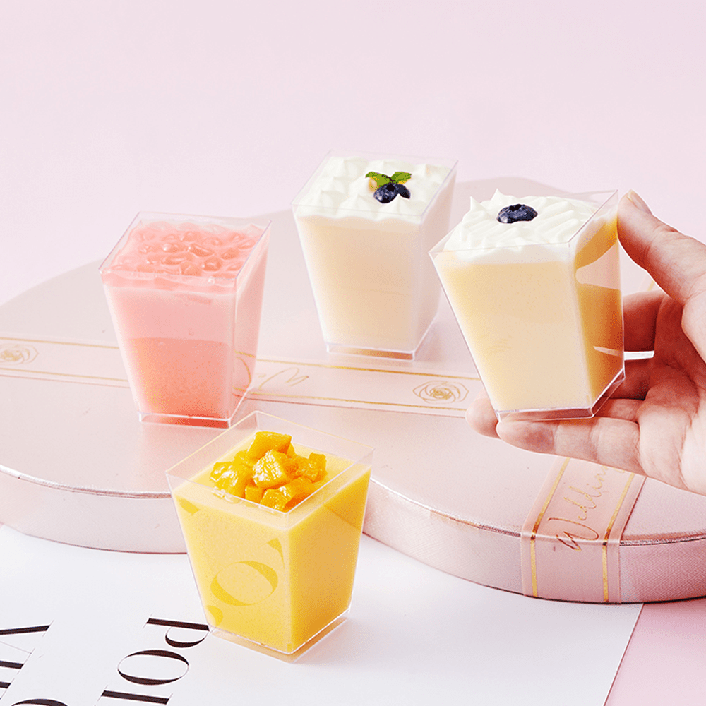 160mL Clear Mini Square Dessert Cup Base - TEM IMPORTS™