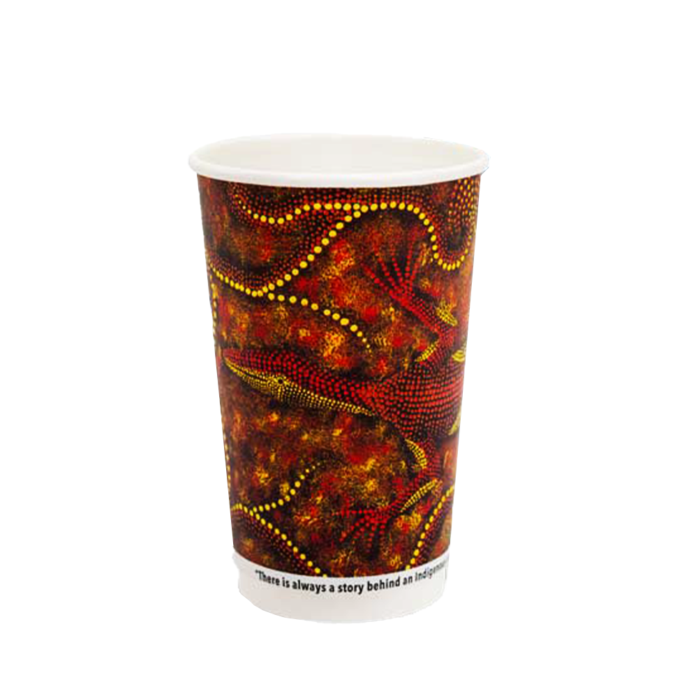16oz/475mL PLA Coated SW Paper Cup Indigenous