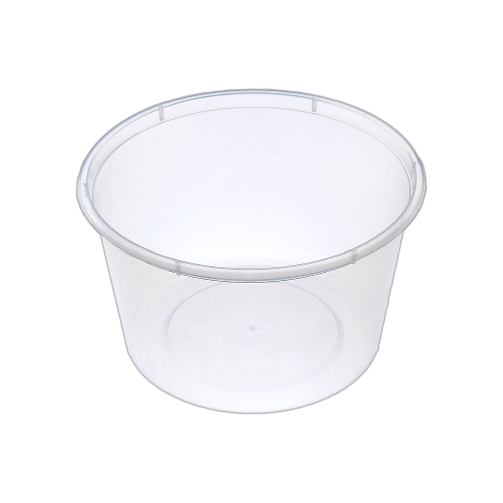 16oz/500mL Round Plastic Container Natural - TEM IMPORTS™