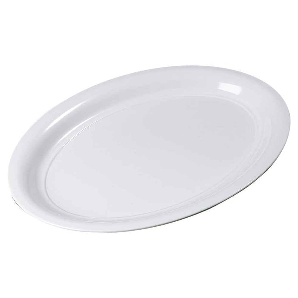 20 Inch White Plastic Oval Food Platter - 8 Pack