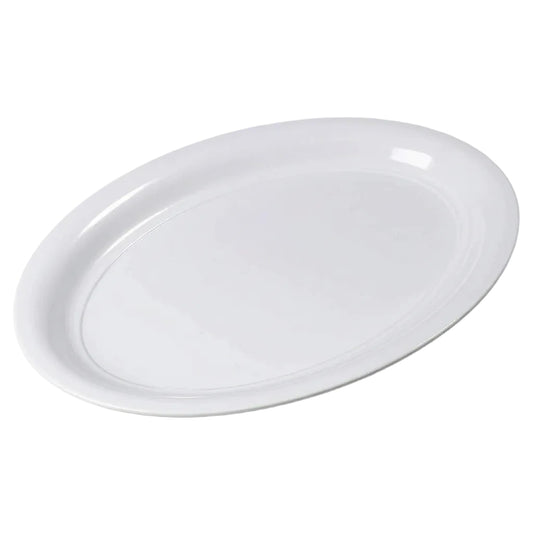 20-Inch White Plastic Oval Food Platter (Carton of 48)