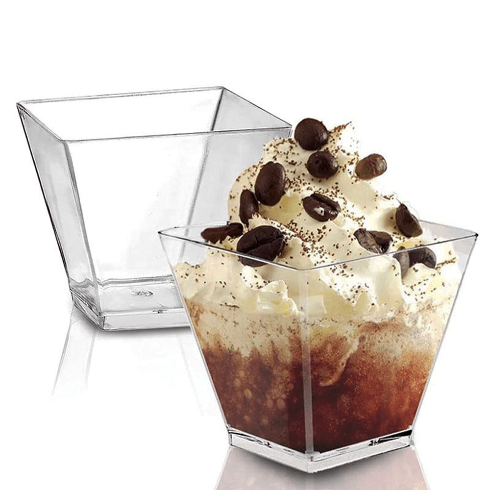 200mL Clear Mini Square Dessert Cup Base - TEM IMPORTS™
