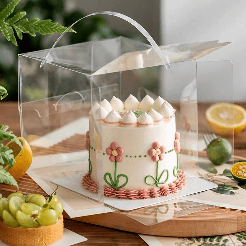 200x200x150mm Clear Square Box With Handle - TEM IMPORTS™