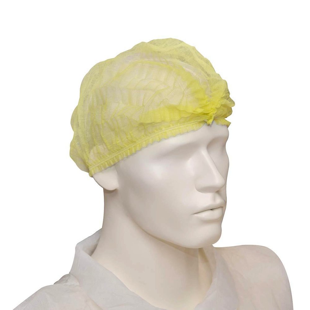 21" Elastic Disposable Hair Nets - Yellow - TEM IMPORTS™