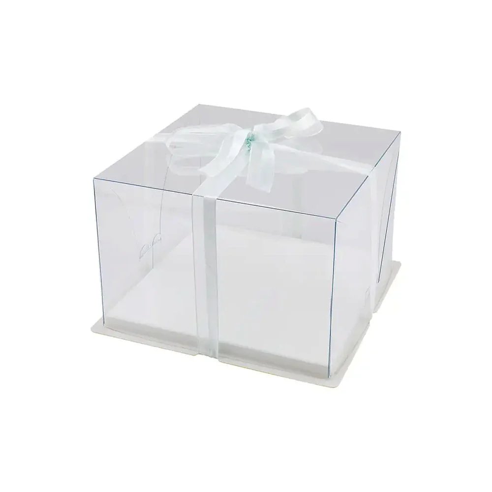 22x22x16 Clear Square Box - White - TEM IMPORTS™