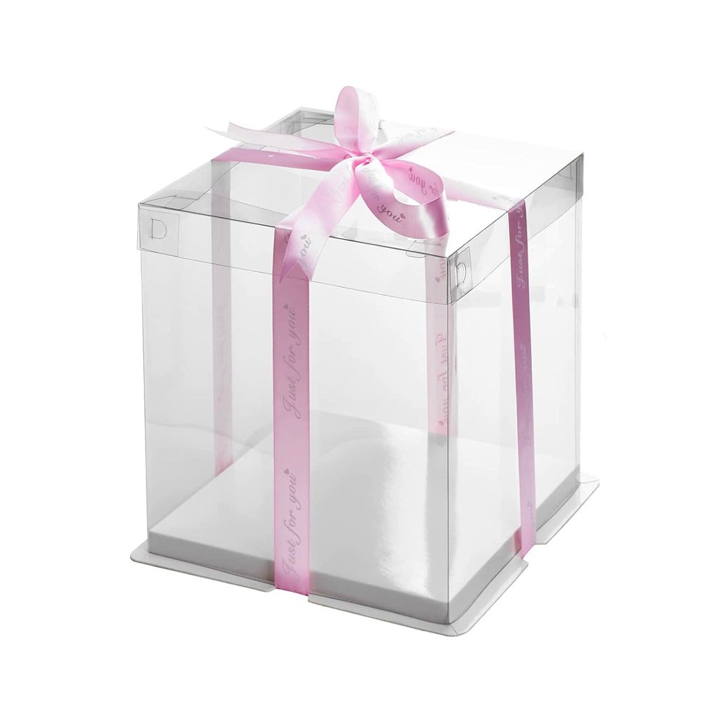 22x22x16 Transparent Square Box With Clear Lid - TEM IMPORTS™