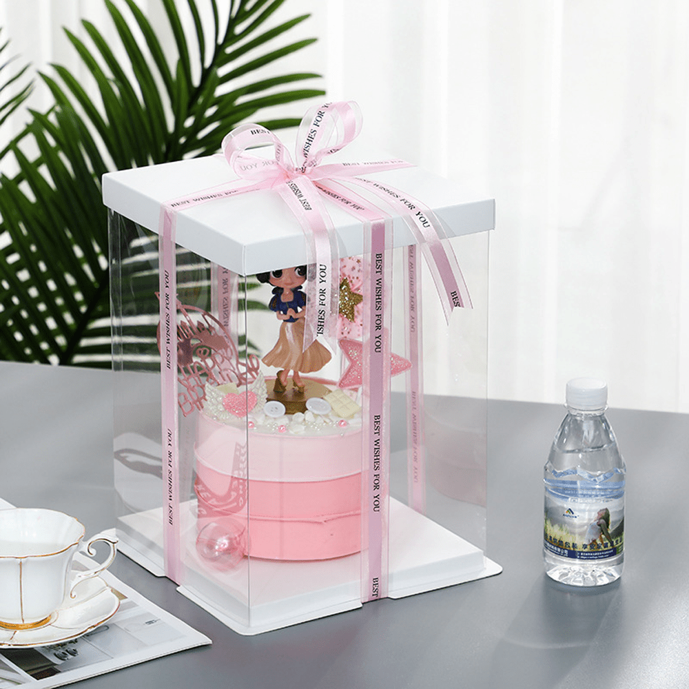 22x22x30 Clear Square Cake Box With Paper Lid - TEM IMPORTS™