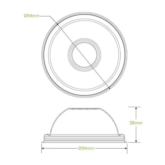 240mL / 8oz Plant Fibre Dome Ice Cream BioCup Lid - 1000/CTN - TEM IMPORTS™