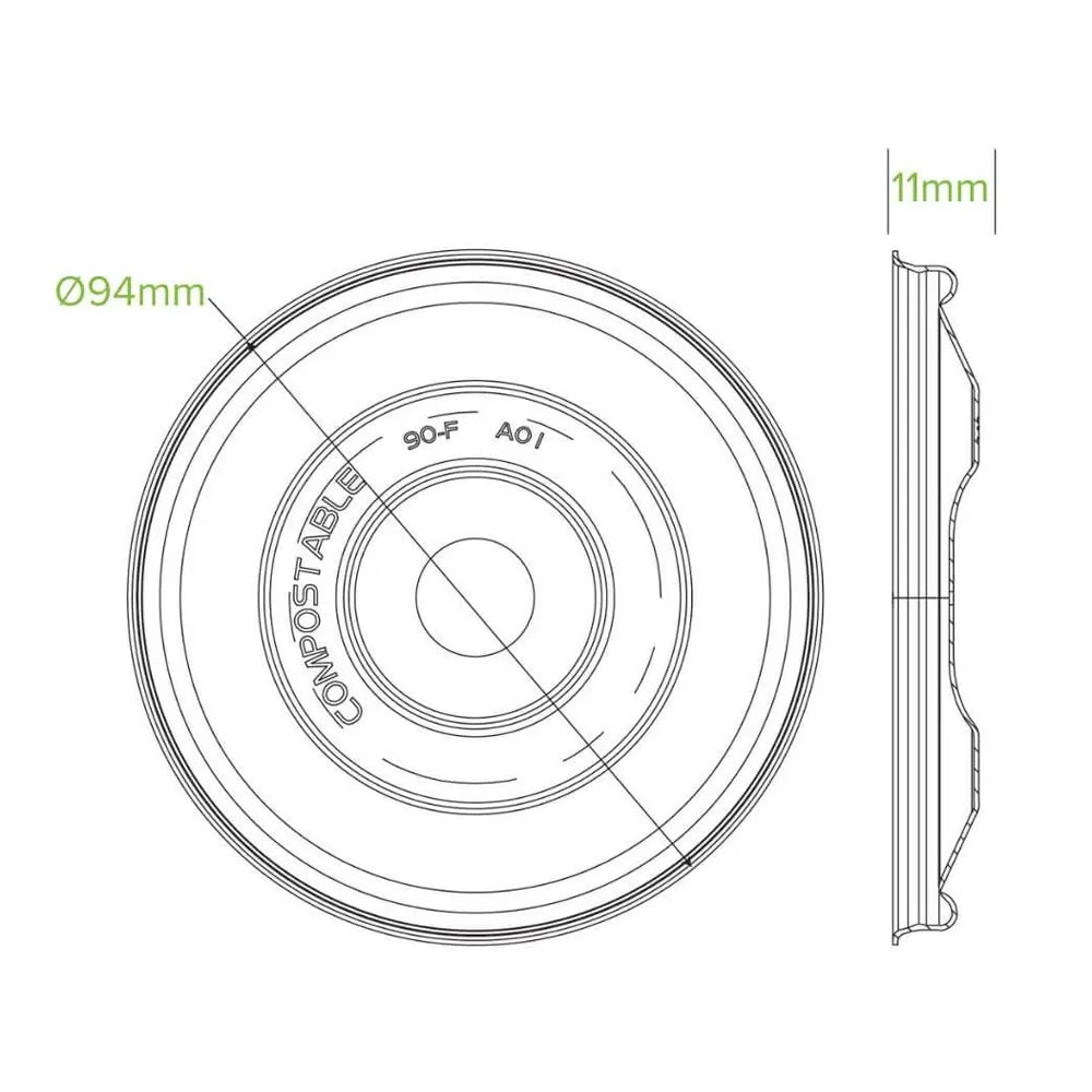 250mL / 8oz Plant Fibre Flat BioBowl Lid - 1000/CTN - TEM IMPORTS™
