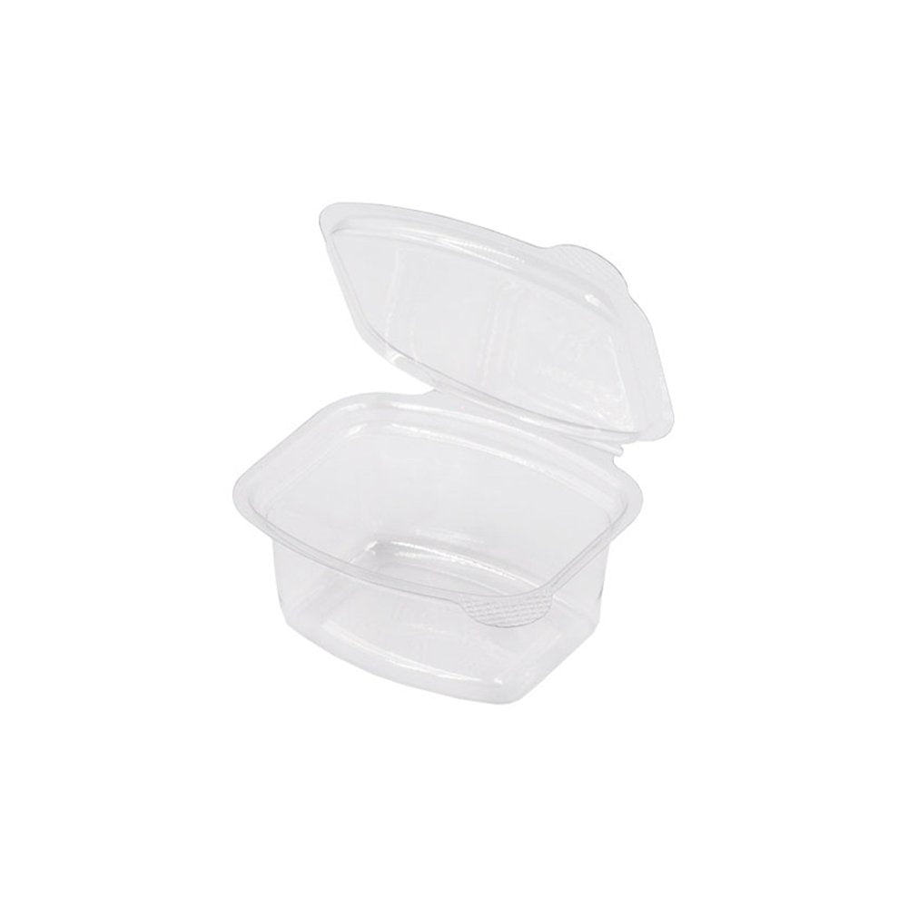 2oz/60mL Clear PET Hinged Lid Sauce Container - TEM IMPORTS™